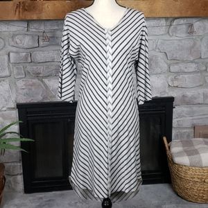 Neve & Hawk Gray Striped High-Low Tunic Dress 12